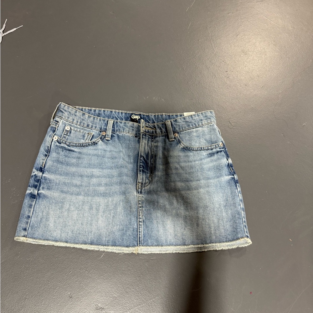 GAP Washed Light Blue Denim Mini Skirt